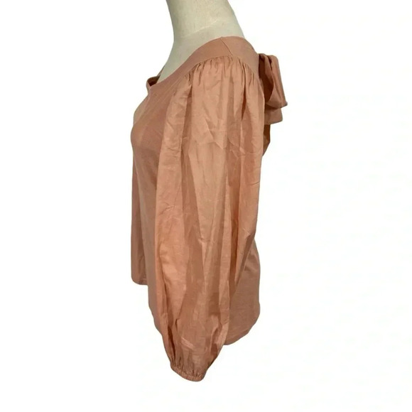 Nation LTD Shalom Tie Bow Open Back Combo Top in Bisou Blush- Still Full Price - Picture 5 of 12